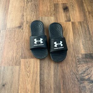 Under Armour Kids Black Slides